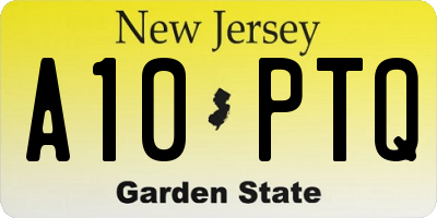 NJ license plate A10PTQ
