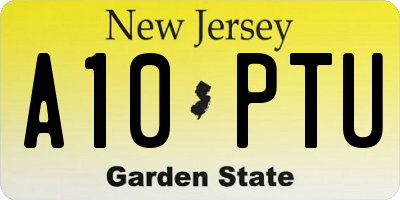 NJ license plate A10PTU