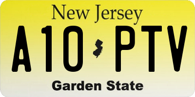 NJ license plate A10PTV