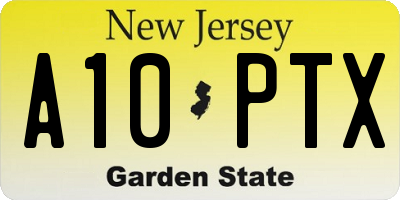 NJ license plate A10PTX