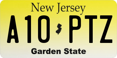 NJ license plate A10PTZ