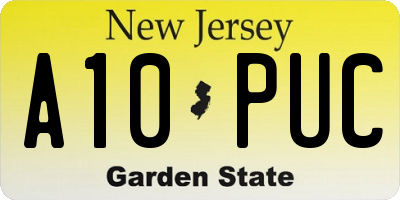 NJ license plate A10PUC