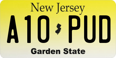 NJ license plate A10PUD