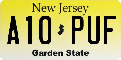 NJ license plate A10PUF