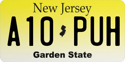 NJ license plate A10PUH