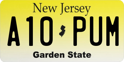 NJ license plate A10PUM