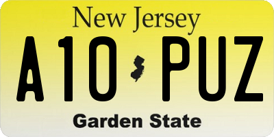 NJ license plate A10PUZ