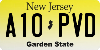 NJ license plate A10PVD