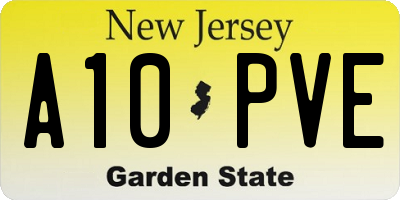 NJ license plate A10PVE