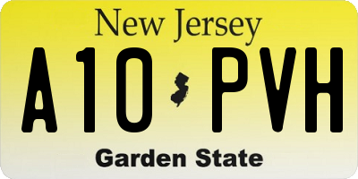 NJ license plate A10PVH