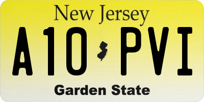NJ license plate A10PVI