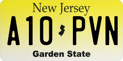 NJ license plate A10PVN