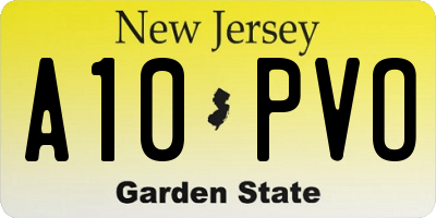 NJ license plate A10PVO