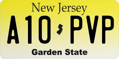 NJ license plate A10PVP