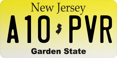 NJ license plate A10PVR