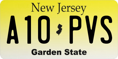 NJ license plate A10PVS