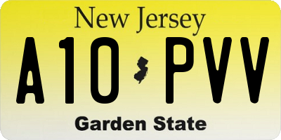NJ license plate A10PVV