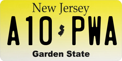 NJ license plate A10PWA