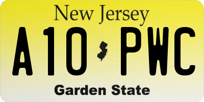 NJ license plate A10PWC
