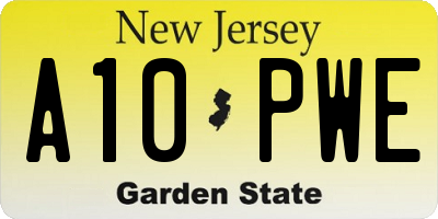 NJ license plate A10PWE