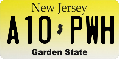 NJ license plate A10PWH