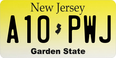 NJ license plate A10PWJ