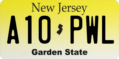NJ license plate A10PWL