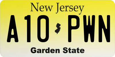 NJ license plate A10PWN
