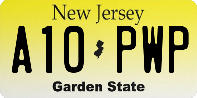 NJ license plate A10PWP