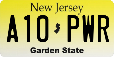 NJ license plate A10PWR