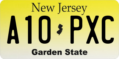 NJ license plate A10PXC