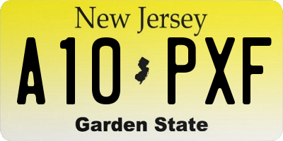 NJ license plate A10PXF