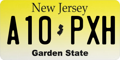 NJ license plate A10PXH