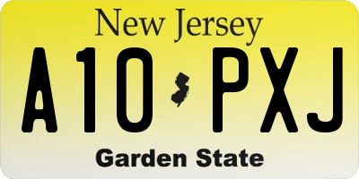 NJ license plate A10PXJ