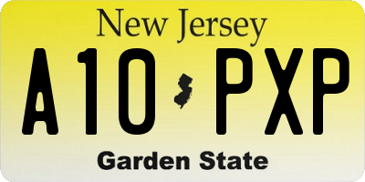 NJ license plate A10PXP