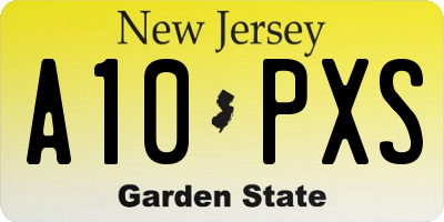 NJ license plate A10PXS