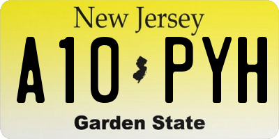 NJ license plate A10PYH