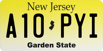 NJ license plate A10PYI