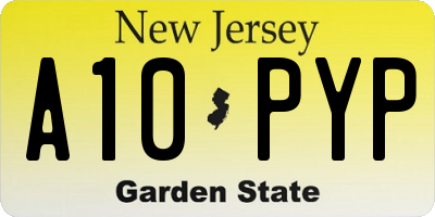 NJ license plate A10PYP