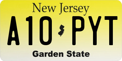 NJ license plate A10PYT