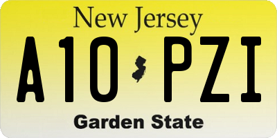 NJ license plate A10PZI