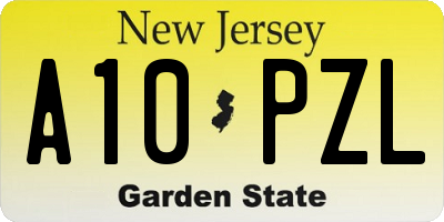NJ license plate A10PZL