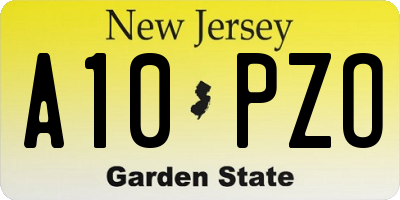 NJ license plate A10PZO