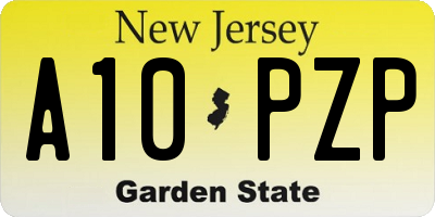 NJ license plate A10PZP