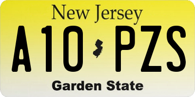 NJ license plate A10PZS