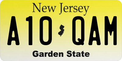 NJ license plate A10QAM