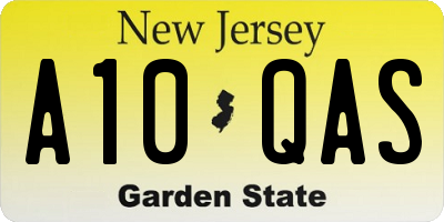 NJ license plate A10QAS