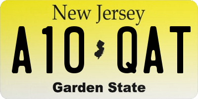 NJ license plate A10QAT