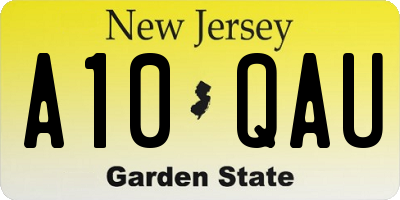 NJ license plate A10QAU