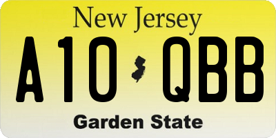 NJ license plate A10QBB
